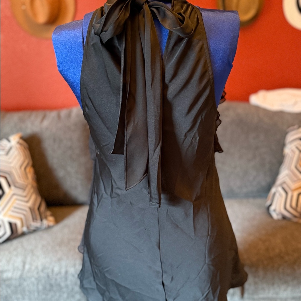 Express Black Asymmetrical Ruffled Blouse - Picture 3 of 3